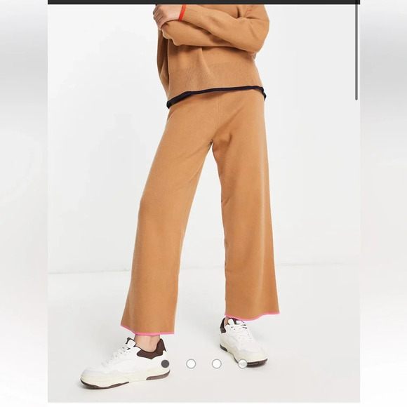 Never Fully Dressed Dana knitted wide leg jogger co-ord in camel | Size M - Picture 1 of 7